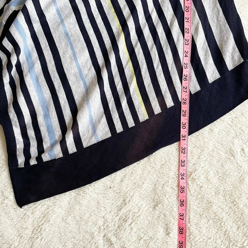 Anthropologie Moth | Grey/Blue/Yellow Striped Tie Waist Cardigan *NWT* - Picture 14 of 16